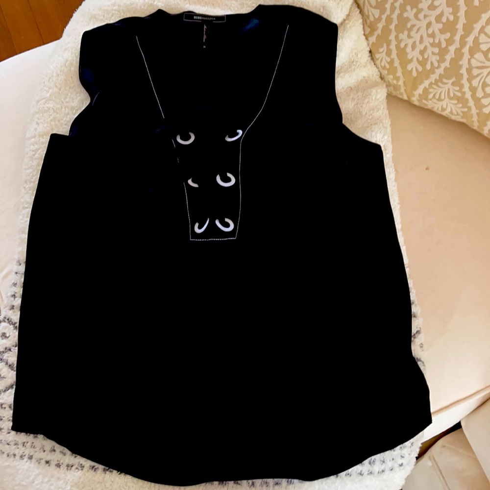 BCBG MAXAZRIA, Black sleeveless blouse, Sz M